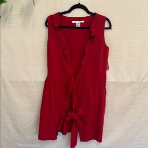 Diane Von Furstenberg Red Ruffle Dress